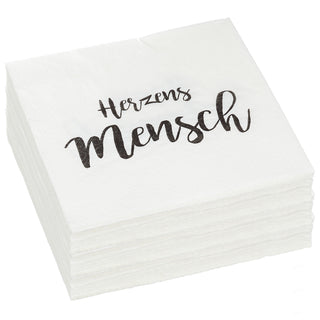Servietten "Herzensmensch" 60er Set 3lagig Papierserviette Motivserviette stoffähnlich Tuch