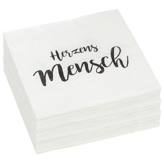 Servietten "Herzensmensch" 60er Set 3lagig Papierserviette Motivserviette stoffähnlich Tuch