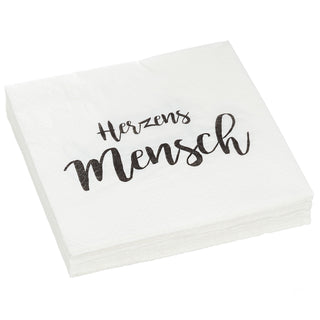 Servietten "Herzensmensch" 60er Set 3lagig Papierserviette Motivserviette stoffähnlich Tuch