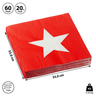 Servietten "Star" 60er Set 3lagig Papierserviette Motivserviette stoffähnlich Tuch