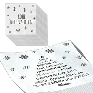 Servietten "Christmastree" weiß 60er Set 3lagig Papierserviette Motivserviette stoffähnlich Tuch