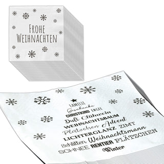 Servietten "Christmastree" weiß 60er Set 3lagig Papierserviette Motivserviette stoffähnlich Tuch
