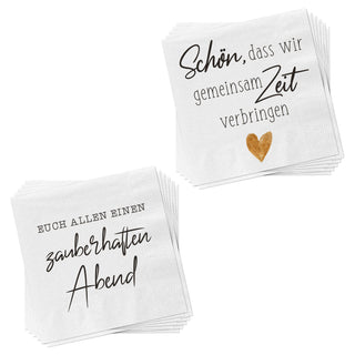 40x Servietten 3lagig 2 verschiedene Motive Papierserviette Motivserviette stoffähnlich Tuch