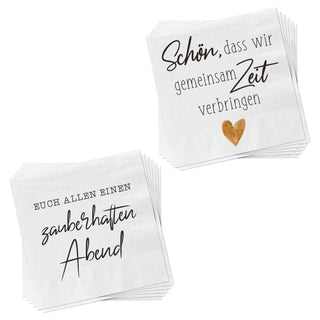 40x Servietten 3lagig 2 verschiedene Motive Papierserviette Motivserviette stoffähnlich Tuch