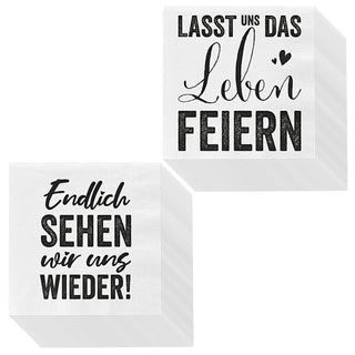 40x Servietten 3lagig 2 verschiedene Motive Papierserviette Motivserviette stoffähnlich Tuch