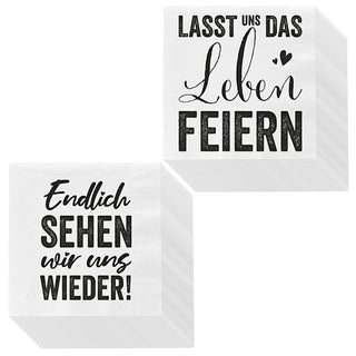 40x Servietten 3lagig 2 verschiedene Motive Papierserviette Motivserviette stoffähnlich Tuch