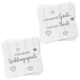40x Servietten 3lagig 2 verschiedene Motive Papierserviette Motivserviette stoffähnlich Tuch