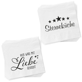 40x Servietten 3lagig 2 verschiedene Motive Papierserviette Motivserviette stoffähnlich Tuch
