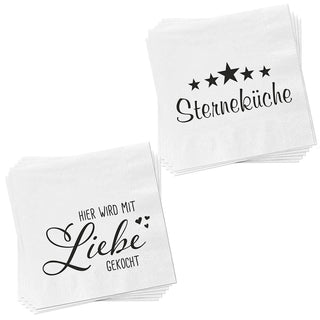 40x Servietten 3lagig 2 verschiedene Motive Papierserviette Motivserviette stoffähnlich Tuch