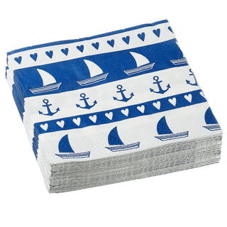 Servietten "Maritim" 80er Set 3lagig 2 verschiedene Motive Papierserviette Motivserviette stoffähnlich Tuch
