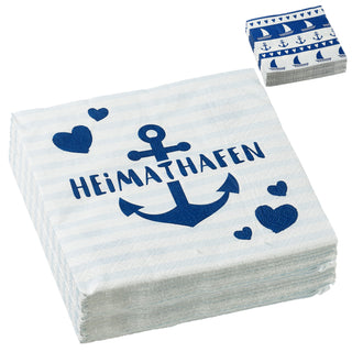 Servietten "Maritim" 80er Set 3lagig 2 verschiedene Motive Papierserviette Motivserviette stoffähnlich Tuch