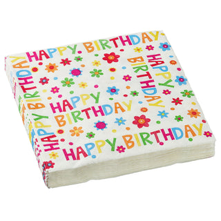 Servietten "Happy Birthday" 60er Set 3lagig Papierserviette Motivserviette stoffähnlich Tuch