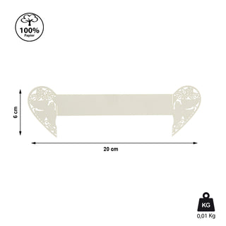 Serviettenring "Hochzeit" 6er Set Papier faltbar Serviettenhalter Herz Halter Serviette