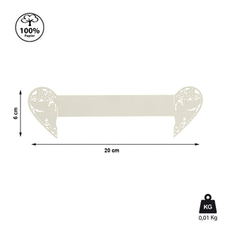 Serviettenring "Hochzeit" 6er Set Papier faltbar Serviettenhalter Herz Halter Serviette