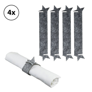 Serviettenringe "Stars" Filz 4er Set Stern Serviettenhalter Halter Serviette