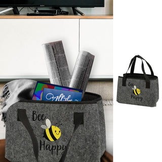 Aufbewahrungstasche Biene "Bee Happy" Filz 40x26cm Shopper Henkelkorb Tragetasche