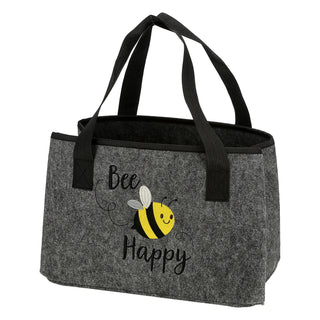 Aufbewahrungstasche Biene "Bee Happy" Filz 40x26cm Shopper Henkelkorb Tragetasche