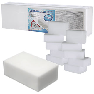 10x Schmutzradierer 11x7x4cm weiß Schwamm Radierer Fleckenradierer Putzschwamm