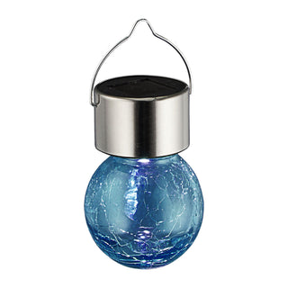 4/12/24x LED Solarleuchte Crackle pink blau hellgrün 9x13cm Glas Edelstahl Plastik Leuchtkugel