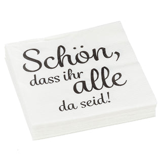 20/40/80 Servietten ""Schön, dass / Liebling"  3lagig 2 verschiedene Motive Papierserviette Motivserviette stoffähnlich Tuch
