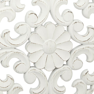 Wanddeko Ornamente 2er Set 40x40 cm Shabby Blumenmotiv Herzmotiv Wandbild