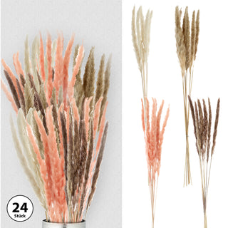 24x Pampasgras 4 Farben Dekogras H65-75 cm Trockenblume Wedel Kunstgras
