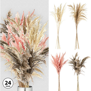 24x Pampasgras 4 Farben Dekogras H65-75 cm Trockenblume Wedel Kunstgras