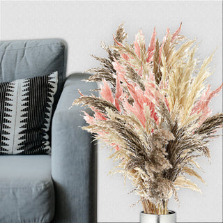 24x Pampasgras 4 Farben Dekogras H65-75 cm Trockenblume Wedel Kunstgras