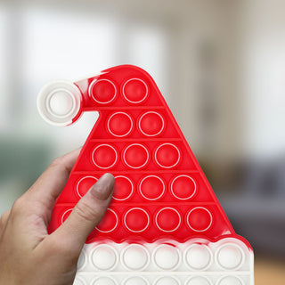 Bubble-Toy Nikolaus / Mütze rot weiß Silikon Santa Puzzle Spielzeug sensorisch Knalleffekt Bubbles
