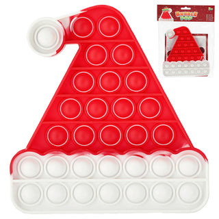 Bubble-Toy Nikolaus / Mütze rot weiß Silikon Santa Puzzle Spielzeug sensorisch Knalleffekt Bubbles