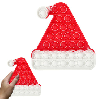 Bubble-Toy Nikolaus / Mütze rot weiß Silikon Santa Puzzle Spielzeug sensorisch Knalleffekt Bubbles