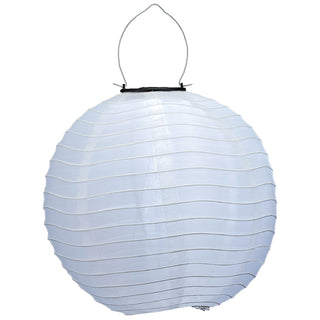 6/12x Solar Lampion bunt / weiß LED warmweiß Ø30cm Stofflaterne Organza Laterne Ballon Solarpanel