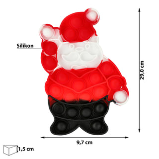 Bubble-Toy Nikolaus / Mütze rot weiß Silikon Santa Puzzle Spielzeug sensorisch Knalleffekt Bubbles