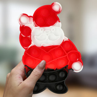 Bubble-Toy Nikolaus / Mütze rot weiß Silikon Santa Puzzle Spielzeug sensorisch Knalleffekt Bubbles