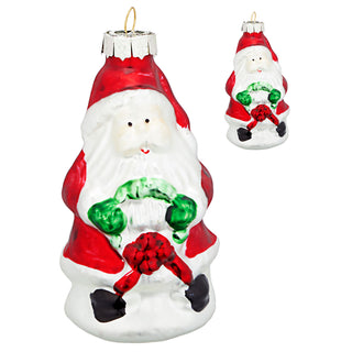 Christbaumschmuck "Xmas" 12er Set je Motiv 2 Stück Glas Baumschmuck Anhänger Christbaumanhänger Weihnachtsmotv bunt