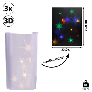 Hologrammfolie 3er Set 33x4cm Effektfolie Hologram Holographic Glitzer Dekorfolie schwarz bunt