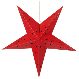 2/6x Papierstern "Star" faltbar rot weiß 31x38cm Stern Dekostern Weihnachtsstern Adventsstern Fensterdeko