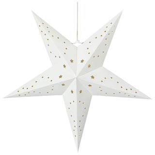 2/6x Papierstern "Star" faltbar rot weiß 31x38cm Stern Dekostern Weihnachtsstern Adventsstern Fensterdeko