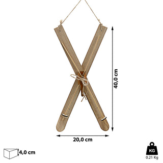 Deko Ski zum Auhängen H:40/62cm Holzski Skipaar Winterdeko Weihnachtsdeko Schnee Skihütte