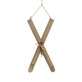 Deko Ski zum Auhängen H:40/62cm Holzski Skipaar Winterdeko Weihnachtsdeko Schnee Skihütte