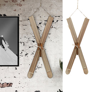 Deko Ski zum Auhängen H:40/62cm Holzski Skipaar Winterdeko Weihnachtsdeko Schnee Skihütte