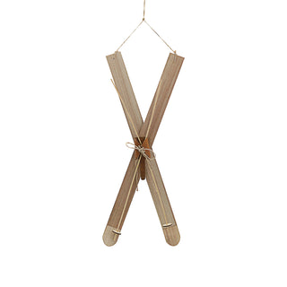 Deko Ski zum Auhängen H:40/62cm Holzski Skipaar Winterdeko Weihnachtsdeko Schnee Skihütte