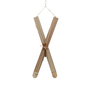 Deko Ski zum Auhängen H:40/62cm Holzski Skipaar Winterdeko Weihnachtsdeko Schnee Skihütte