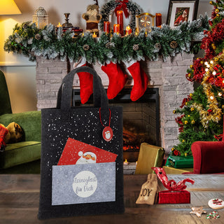 Geldgeschenk Filztasche 2er Set inkl. Postkarte 22x26cm Verpackung Beutel Weihnachstmotiv