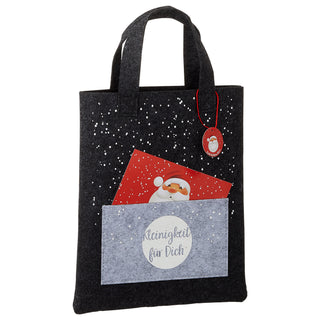Geldgeschenk Filztasche 2er Set inkl. Postkarte 22x26cm Verpackung Beutel Weihnachstmotiv