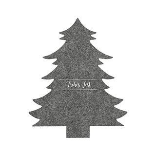 Besteckhalter Tannenbaum 12er Set Filz hell/dunkelgrau Weihnachtsbaum Baum Bestecktasche