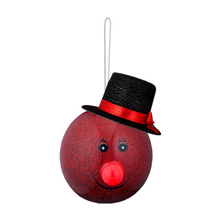 Christbaumkugel Schneemann 4er Set in 4 Farben LED Nase Tannenbaumschmuck Christbaumanhänger Kugeln