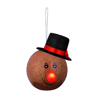 Christbaumkugel Schneemann 4er Set in 4 Farben LED Nase Tannenbaumschmuck Christbaumanhänger Kugeln