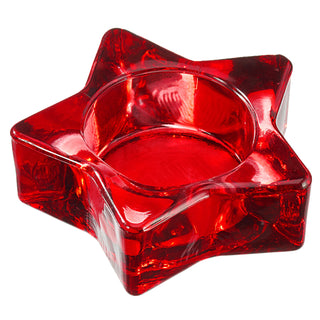 Teelichthalter Stern 20er Set Glas rot 8x2cm Kerzenständer Weihnachtsdeko Adventsdeko Sternenform