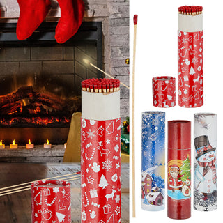 4x Kaminstreichhölzer L20cm 4 Packungs-Motive à 75 Stk. Zündhölzer Streichholzschachtel Weihnachtsdesign